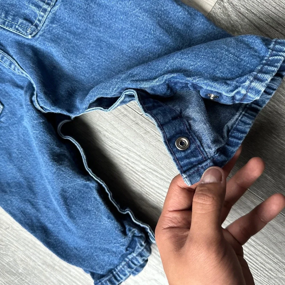 OshKosh B'gosh Vintage Denim Overalls Shortall 6-9 Months‎